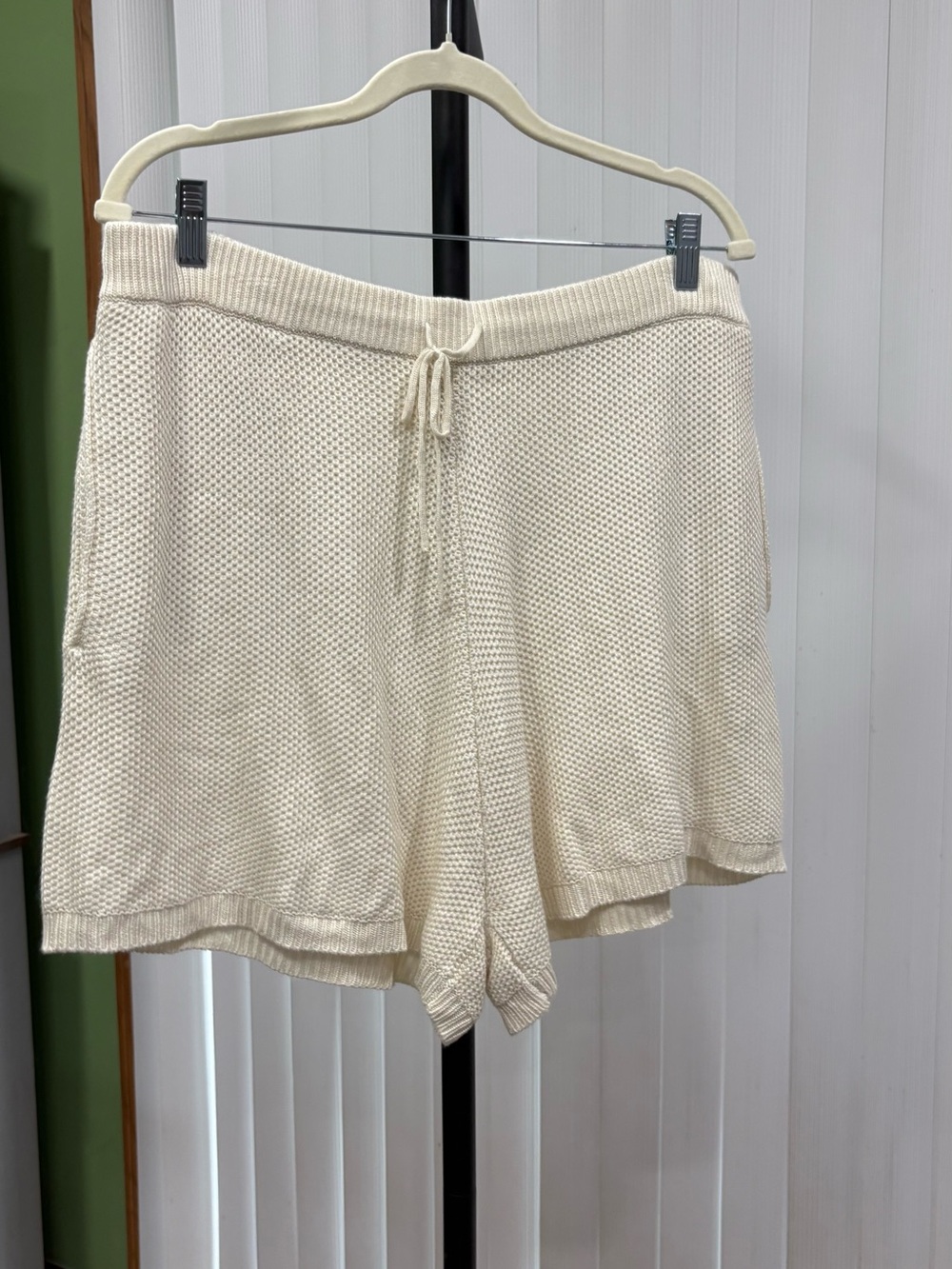 Pink Cream Knit Pull-On Lounge Shorts